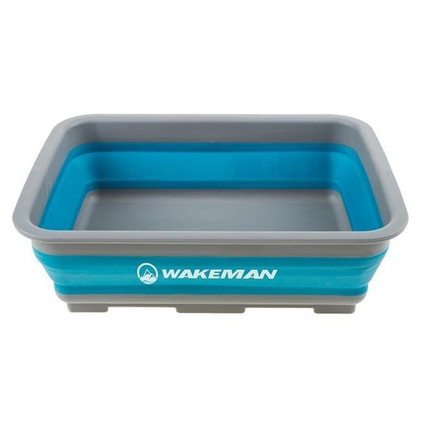 Wakeman Wakeman 75-CMP1007 10L Collapsible Portable Camping Wash Basin ; Blue 75-CMP1007